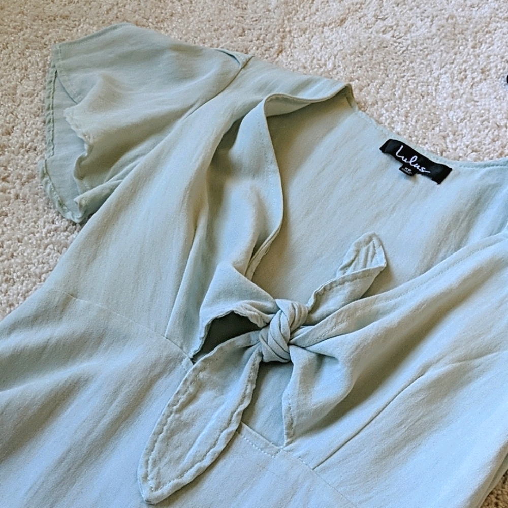 Sea Day Sage Lulus Skater Dress XS